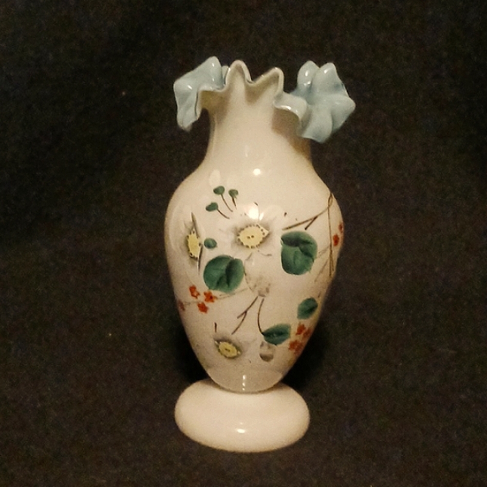 Vintage Hand-Painted Bristol Vase 8.5"